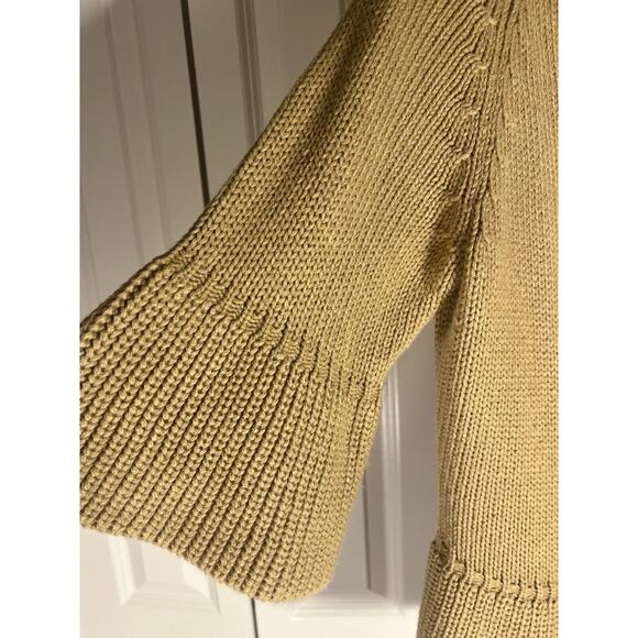 Lane Bryant Tan Vintage Sweater Cardigan Women's 14/16 with 3/4 Length Sleeves - Picture 5 of 14